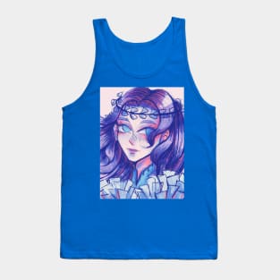 Pastel colors anime girl with flower crown Tank Top